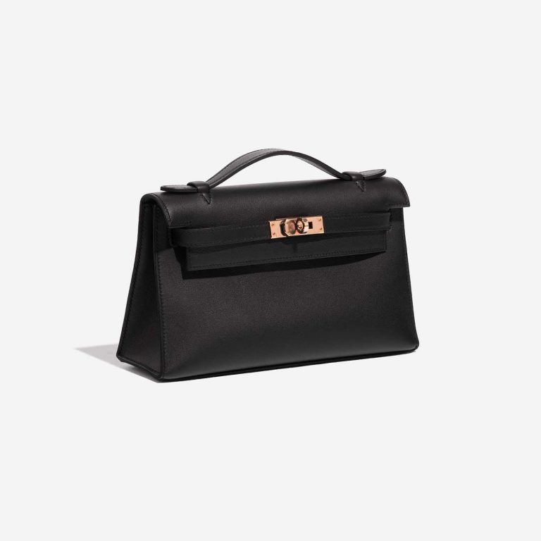 TÚI Hermès Kelly Pochette Swift Black Gold Buckle khóa vàng