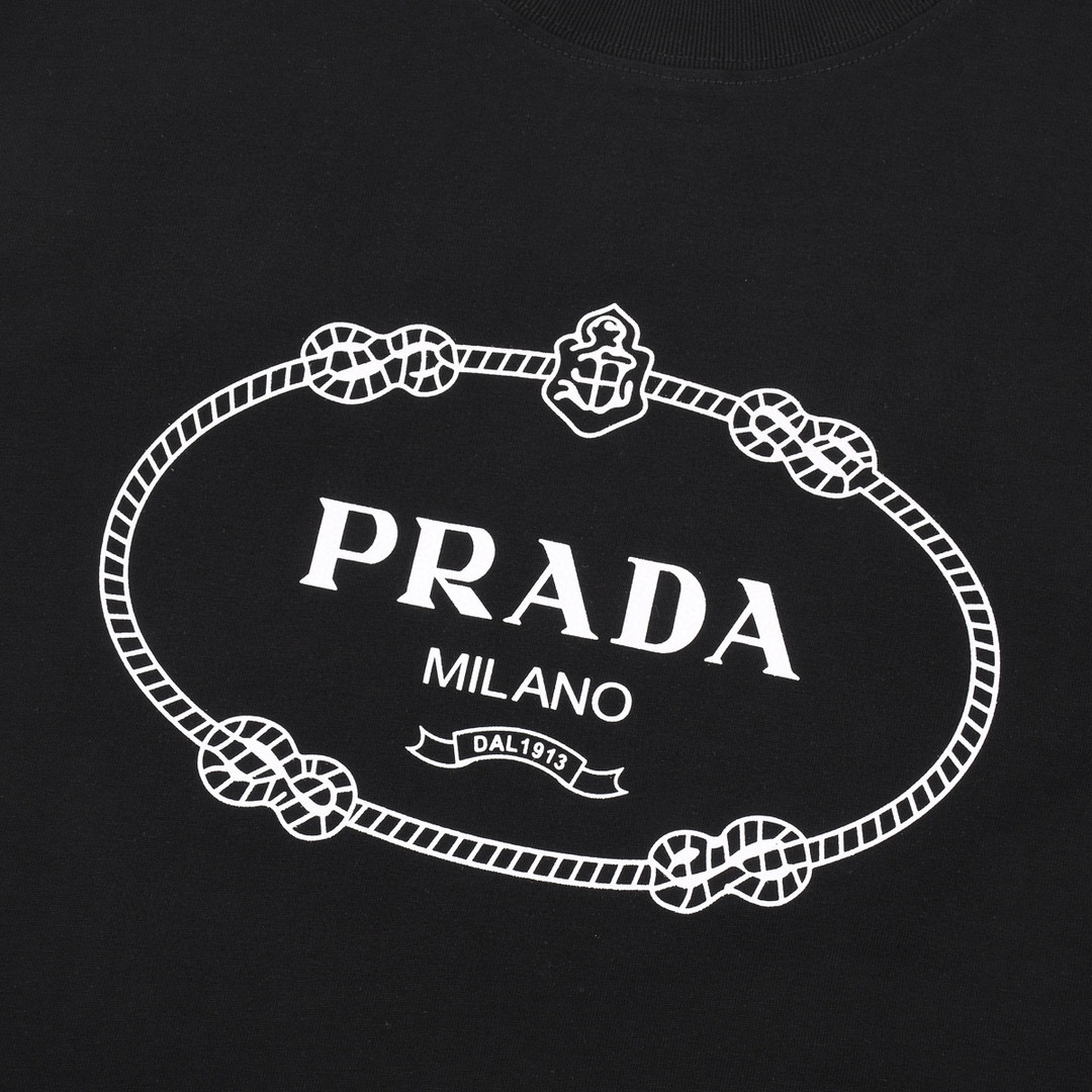 ÁO PRADA print cotton jersey T-shirt