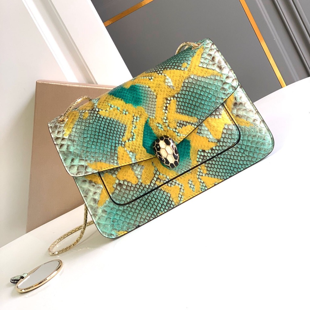 TÚI BVLGARI SERPENTI PYTHON SKIN DA TRĂN