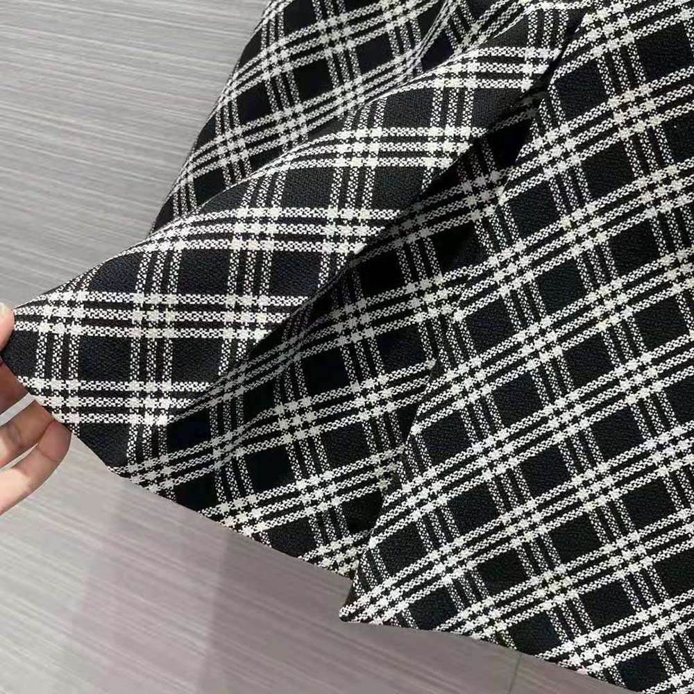 Chân Váy Dior Belted Short Skirt Black and White Check’N’Dior Virgin Wool