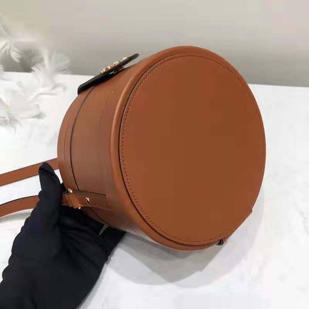 TÚI Celine Women Medium Tambour Bag in Smooth Calfskin-Brown