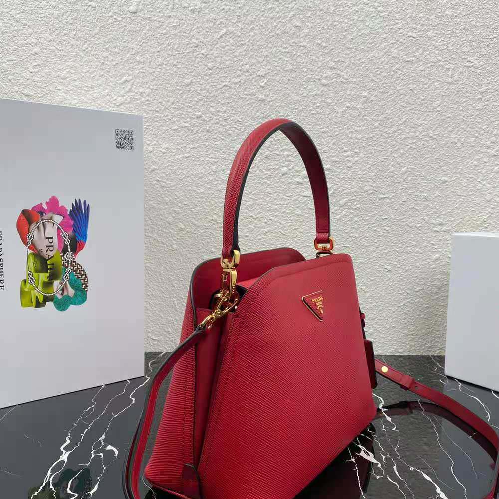 TÚI Prada Saffiano Leather Prada Matinee Bag-Red