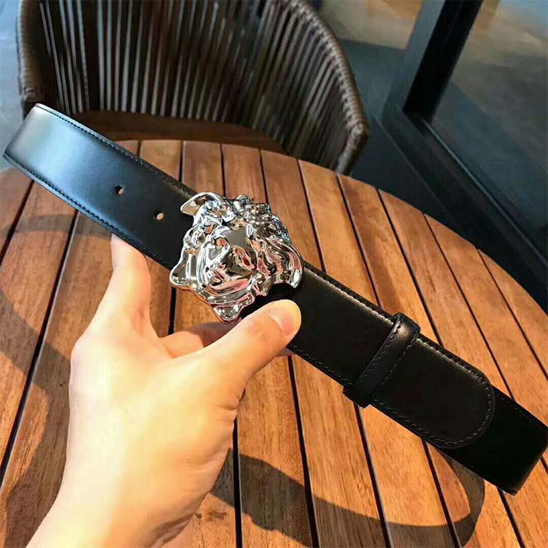 DÂY LƯNG Versace Palazzo Belt with Medusa Buckle-Black