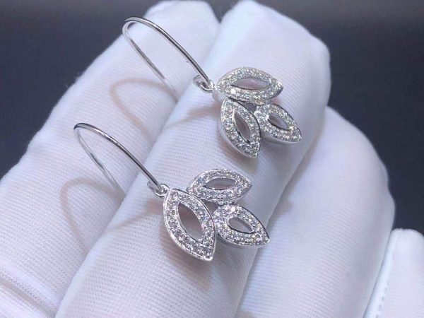 Bông tai Harry Winston Lily Cluster diamond kim cương vàng trắng 18K size medium