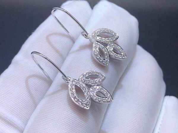 Bông tai Harry Winston Lily Cluster diamond kim cương vàng trắng 18K size medium