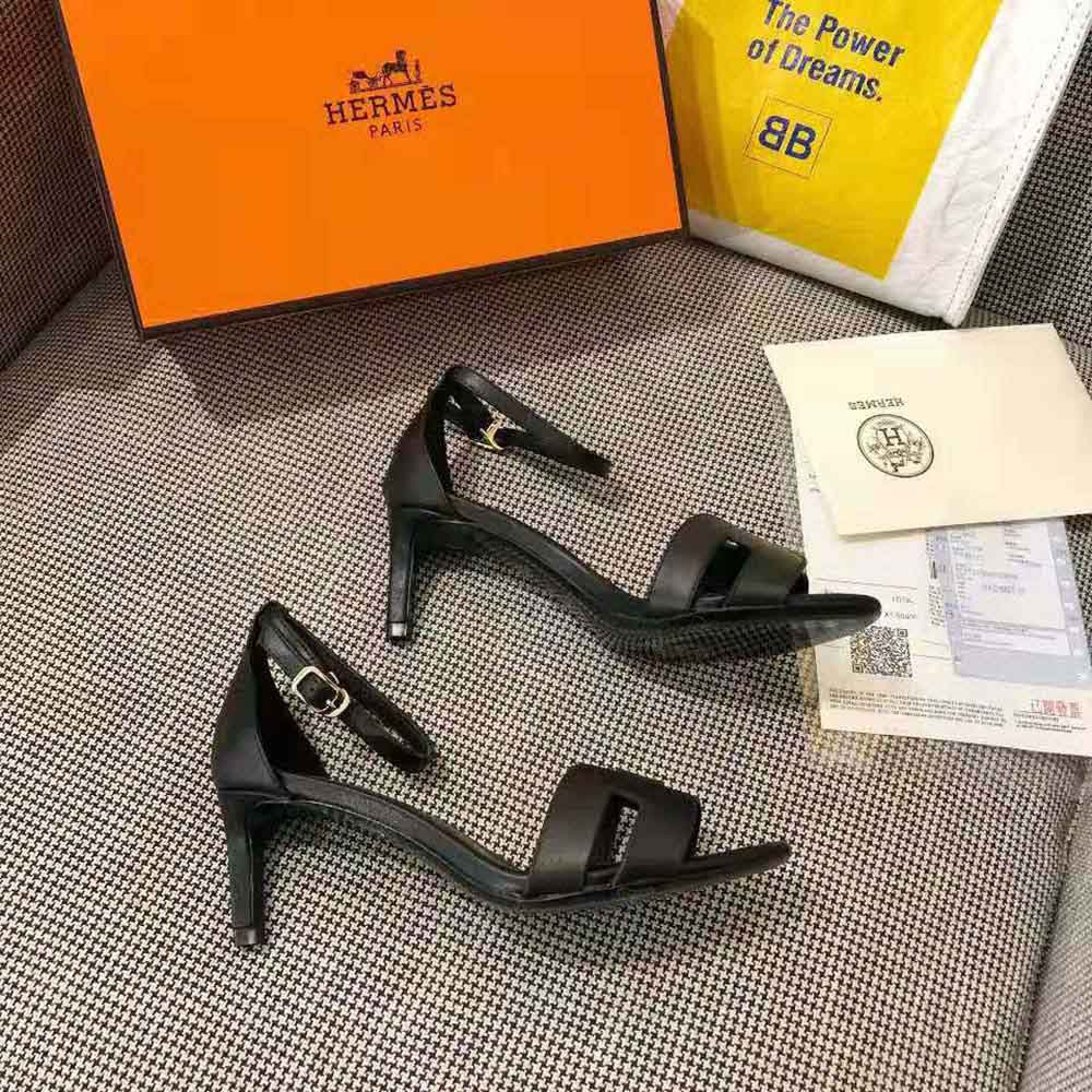 GIÀY Hermes Women Premiere 70 High Heel Sandal in Calfskin with Thin Ankle Strap SS2022