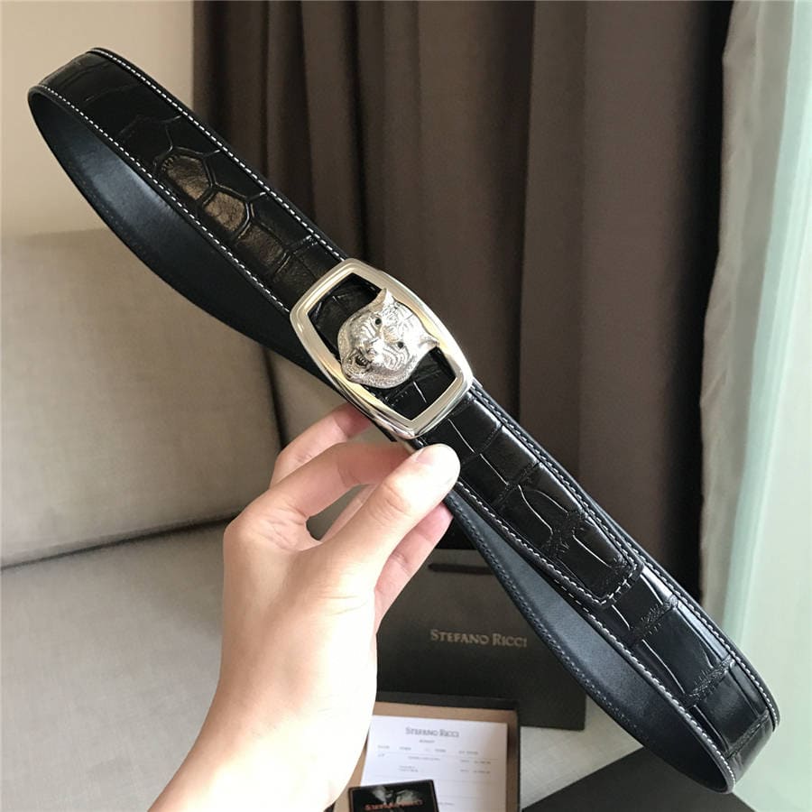 DÂY LƯNG STEFANO RICCI CROCODILE LEATHER DA CÁ SẤU Belt Khóa bạc