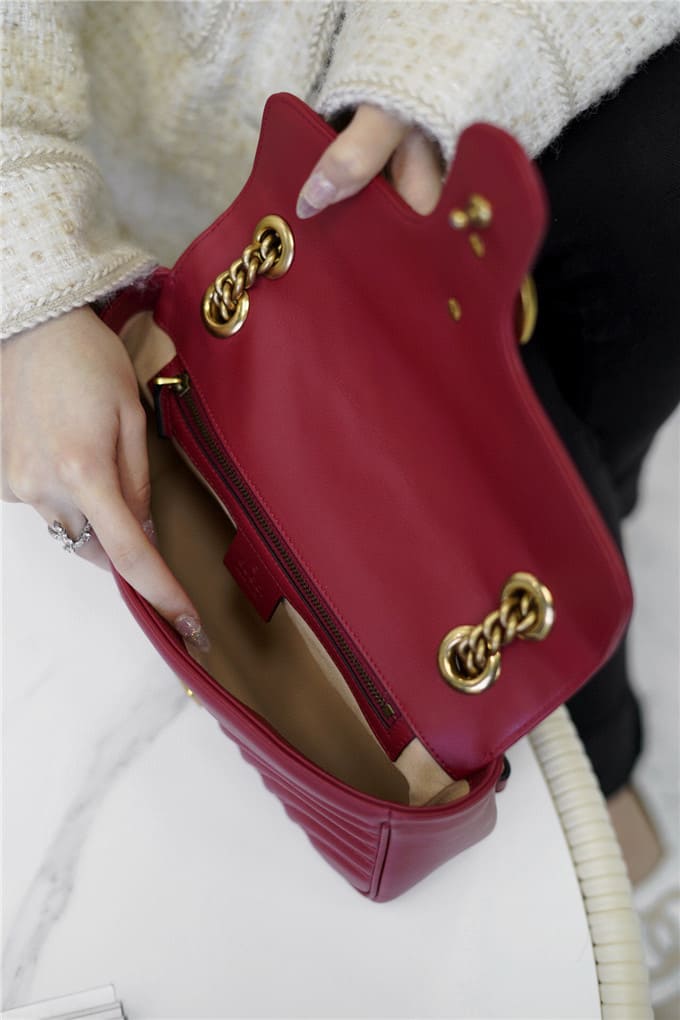 TÚI Gucci Marmont small matelasse shoulder bag red ferrari Top Quality
