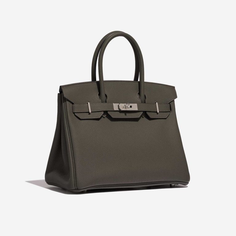 TÚI Hermès Birkin 30 Togo Vert de Gris Silver Buckle khóa trắng