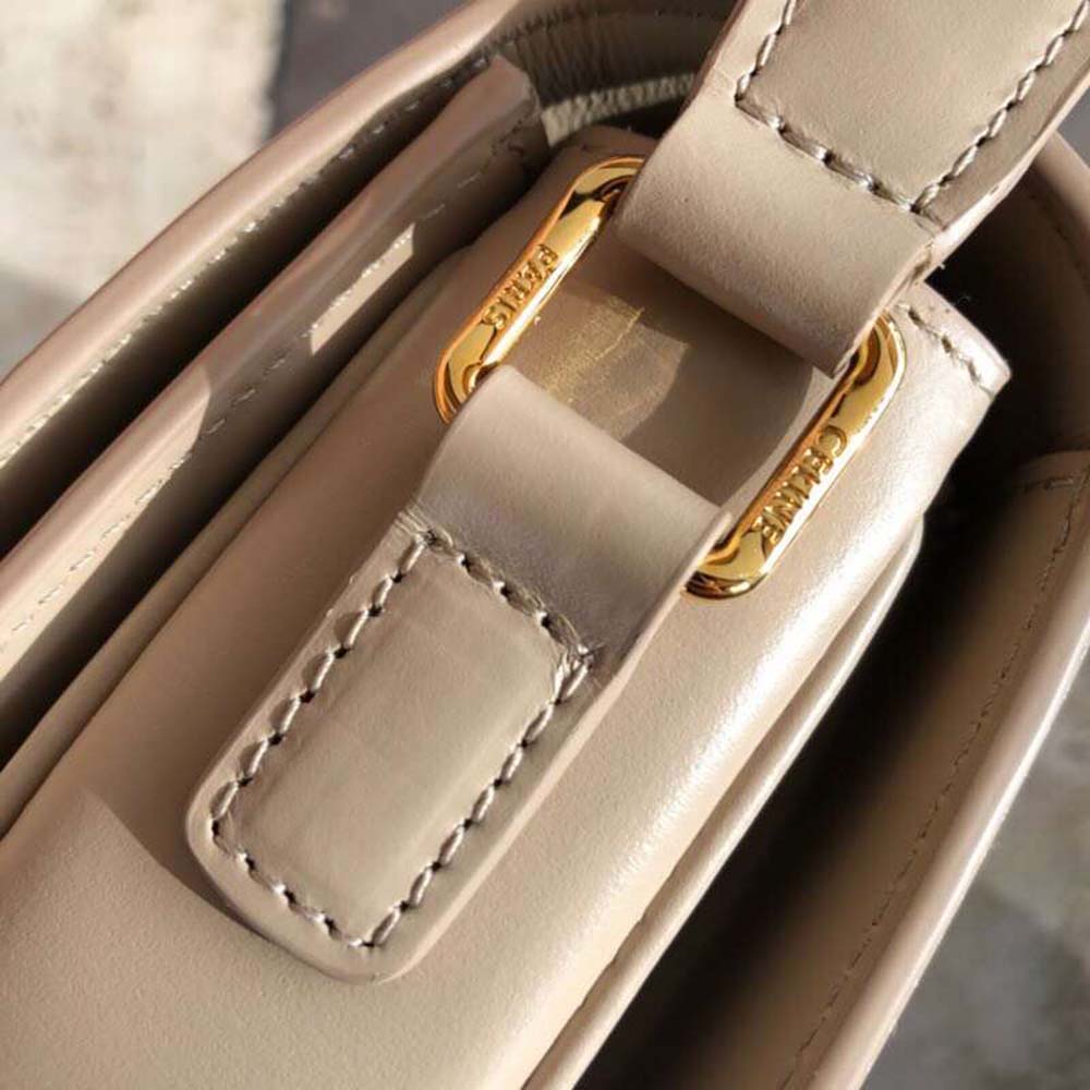 TÚI Celine Women Teen Triomphe Bag in Shiny Calfskin-Sandy