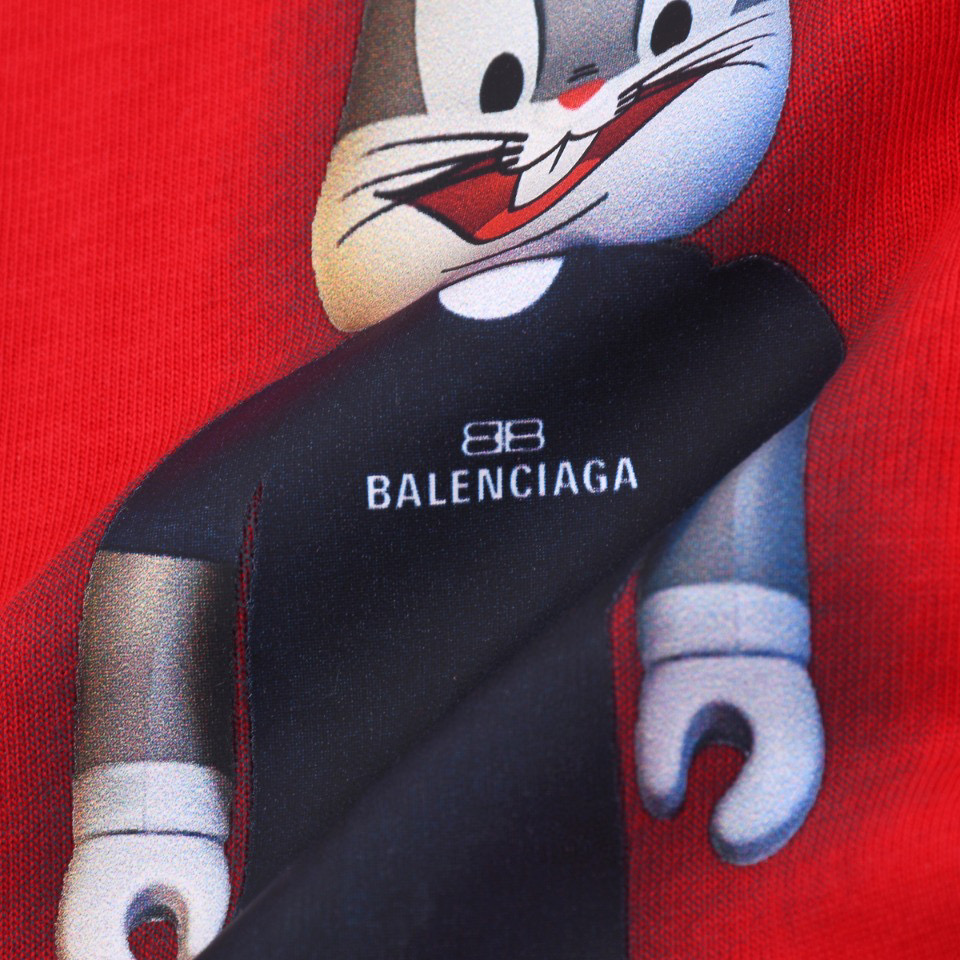 ÁO BALENCIAGA RABBIT print cotton jersey T-shirt