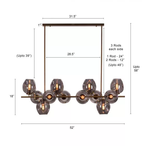 ĐÈN CHÙM LUXURY THE NIGHT LIGHT 12 HEAD CHANDELIER