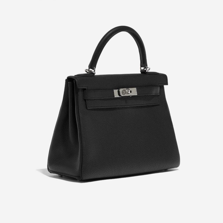 TÚI Hermès Kelly 28 Togo Black Silver Buckle khóa trắng da Togo