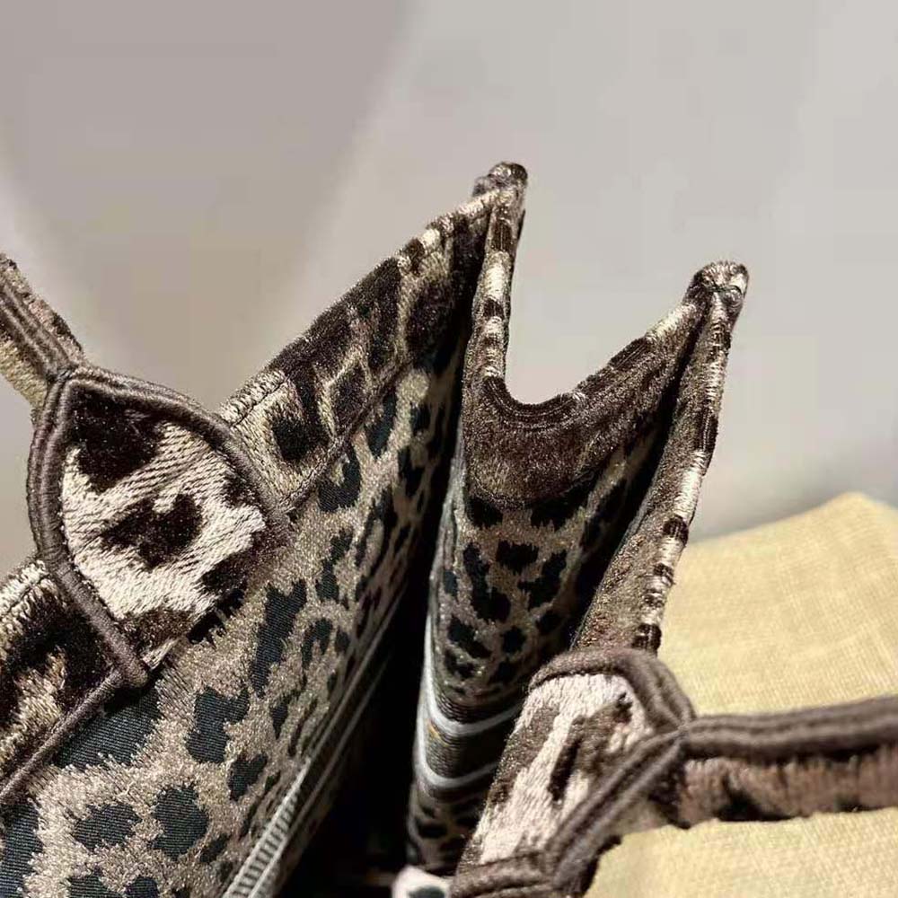 TÚI Dior Women Book Tote Beige Multicolor Mizza Embroidered Velvet