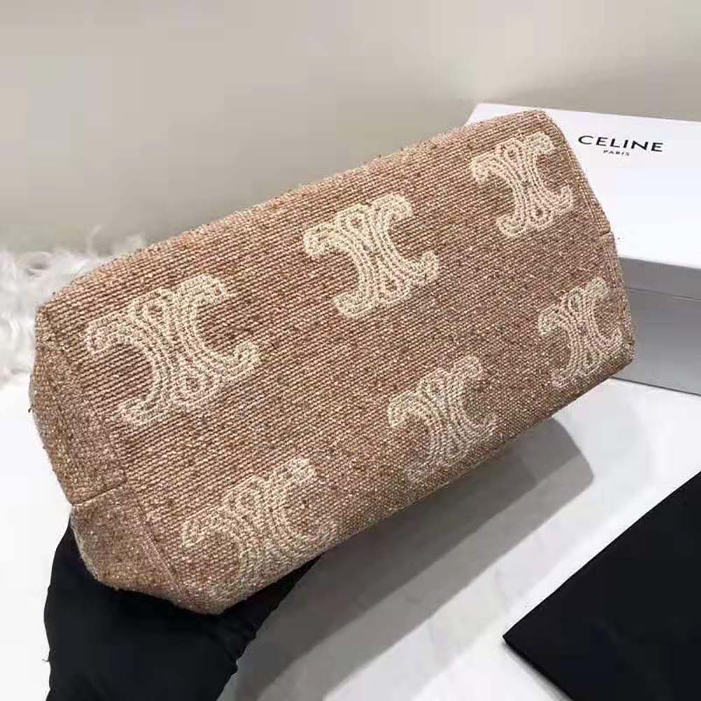 TÚI Celine Women Horizontal Cabas Celine in Triomphe Jacquard and Calfskin