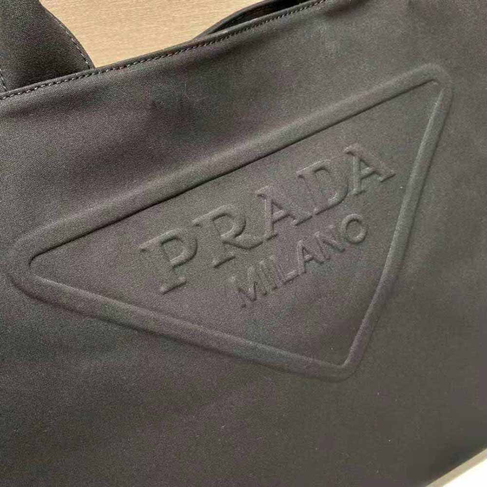 TÚI Prada Women Canvas Tote Bag with Contemporary Take on Classic Beach Designs-Black