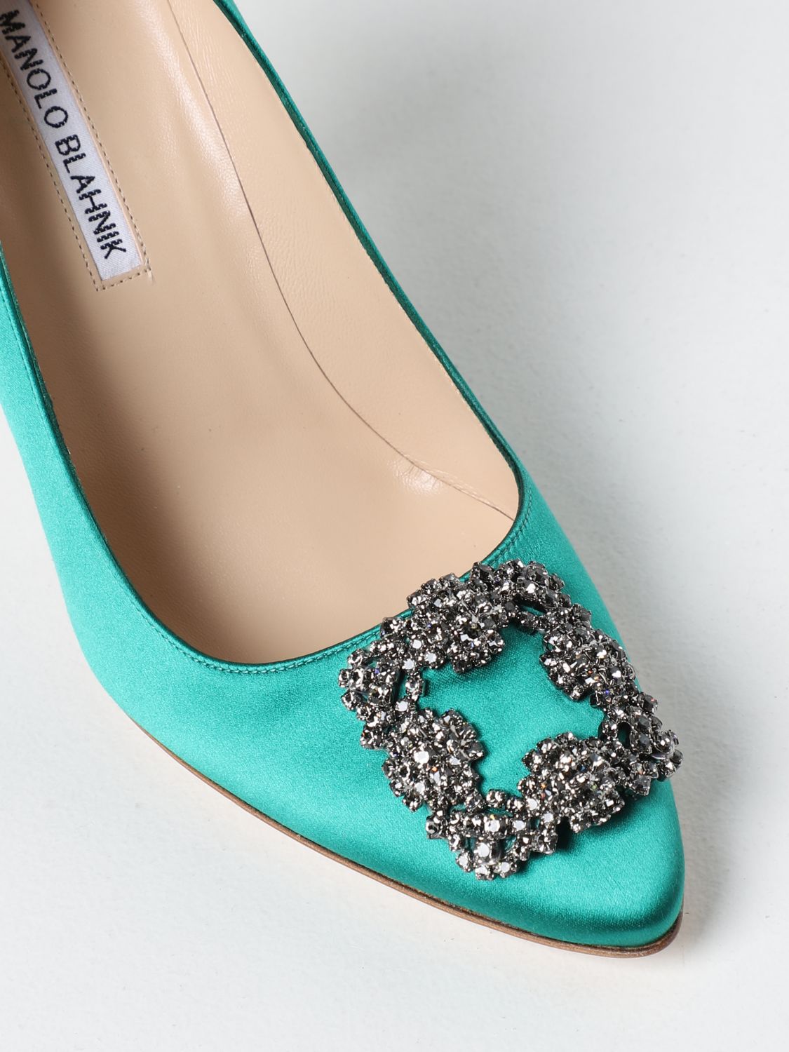 GIÀY MANOLO BLAHNIK Emerald Hangisi satin pumps shoes