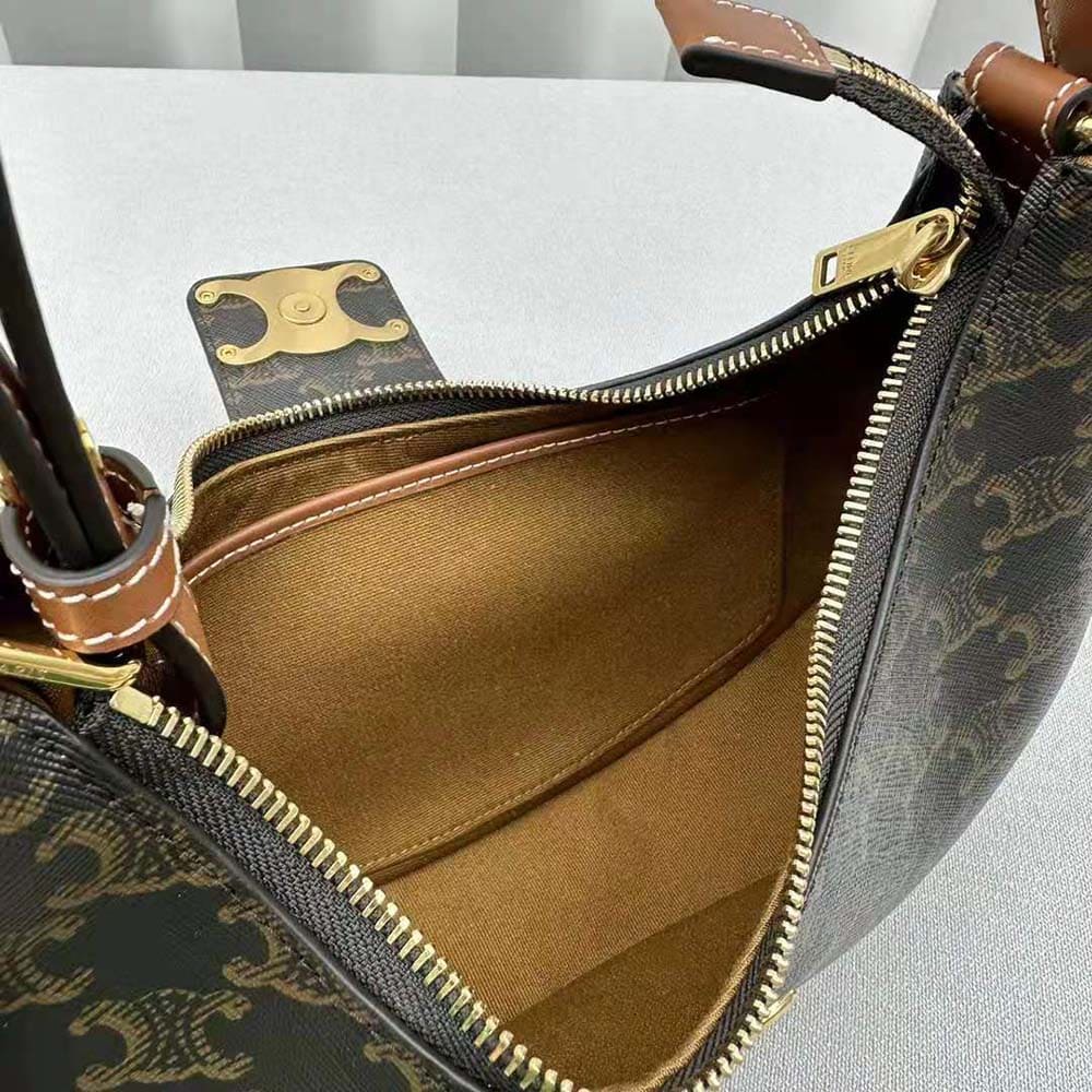TÚI Celine Women Ava Triomphe Soft Bag in Triomphe Canvas and Calfskin