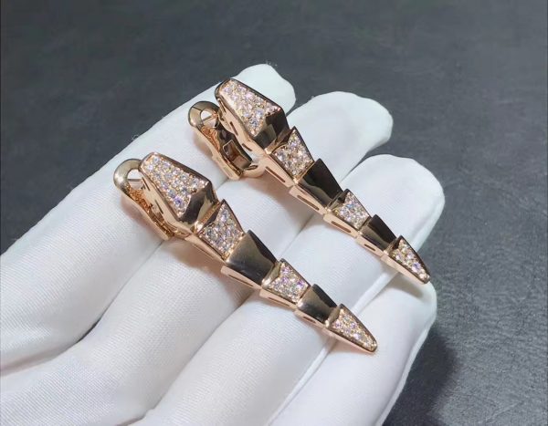 Bông tai BVLGARI Serpenti Viper Bông tai thả vàng hồng 18K