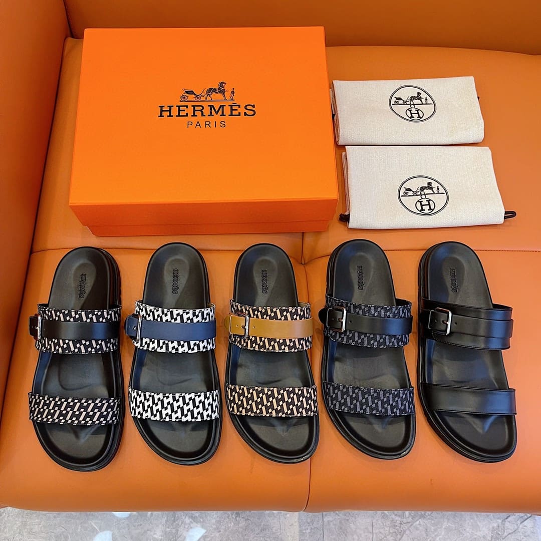 DÉP HERMES BLACK H SANDAL AAA