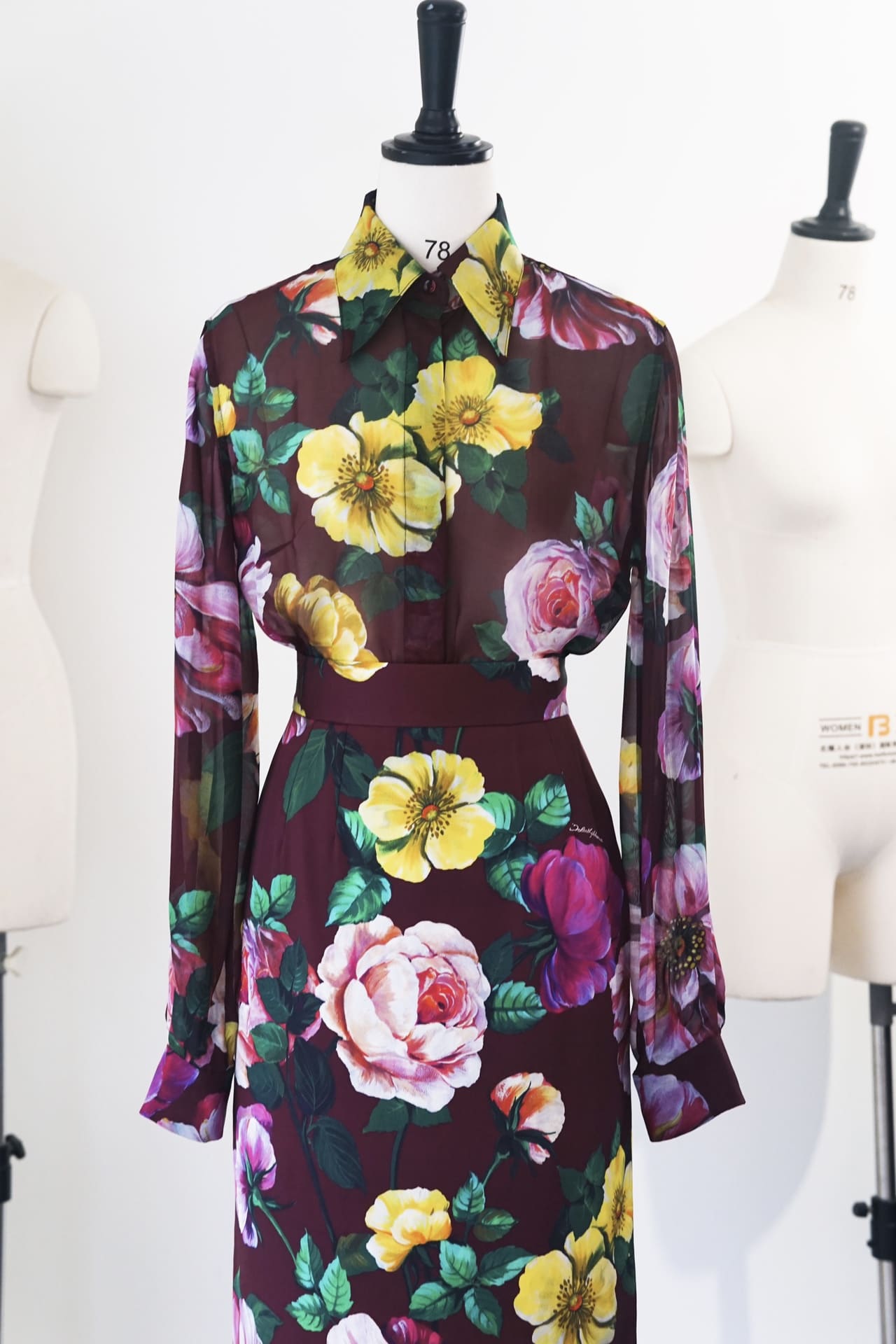 BỘ ĐỒ DOLCE & GABBANA HIGH NECK YELLOW PINK FLORAL PARTY High Classy