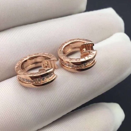 BÔNG TAI BVLGARI HOOP DIAMOND AND ROSE GOLD 18K