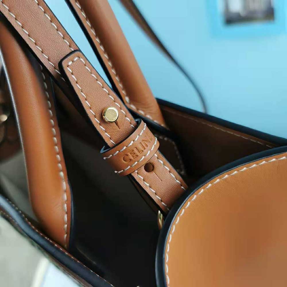 TÚI Celine Women Small Vertical Cabas Celine in Floral Jacquard and Calfskin