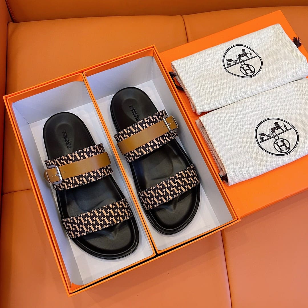 DÉP HERMES BROWN H SANDAL AAA