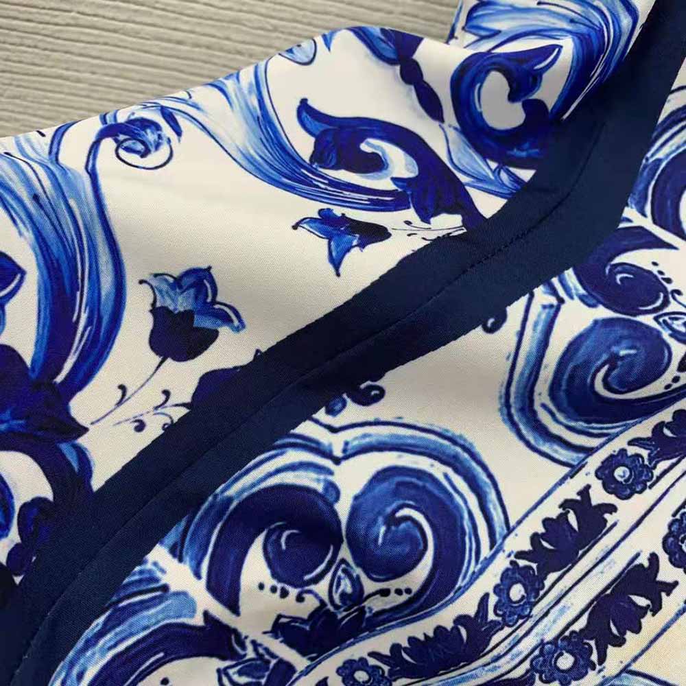 Váy Dolce Gabbana D&G Women Majolica-Print Charmeuse Bustier Dress