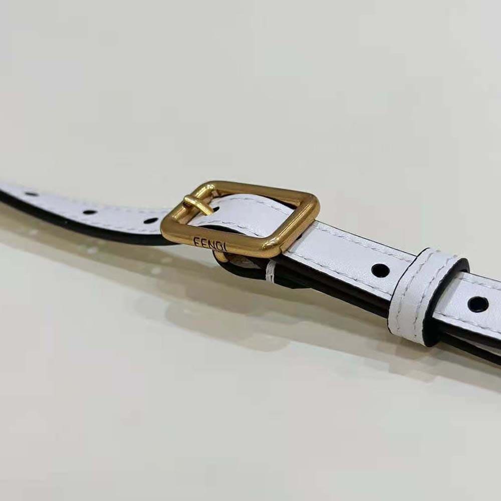 TÚI FENDI Women C’mon Mini White Leather Bag