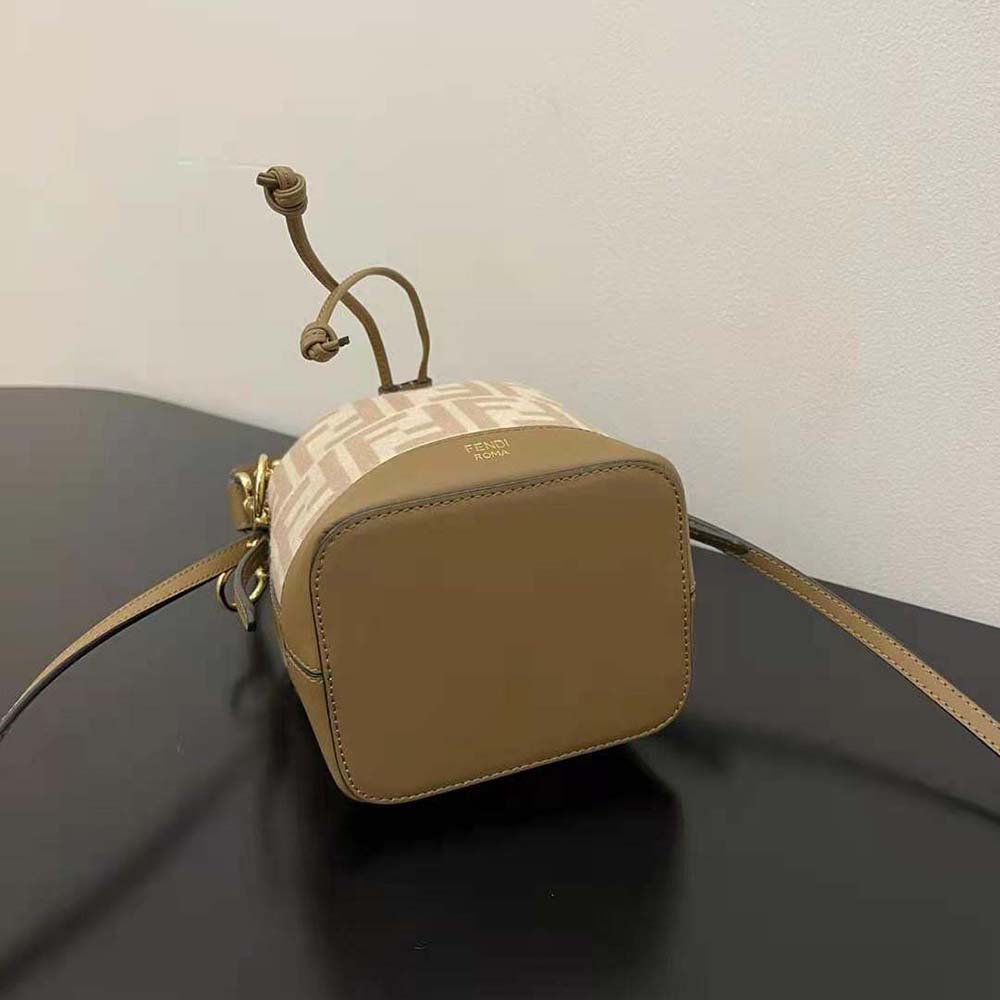 TÚI FENDI Mon Tresor FF Beige Wool Mini-Bag