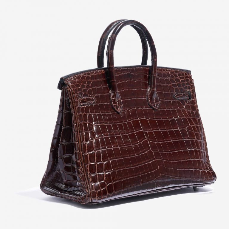 TÚI Hermès Birkin 25 Crocodile Niloticus Cocoan Silver Buckle khóa trắng
