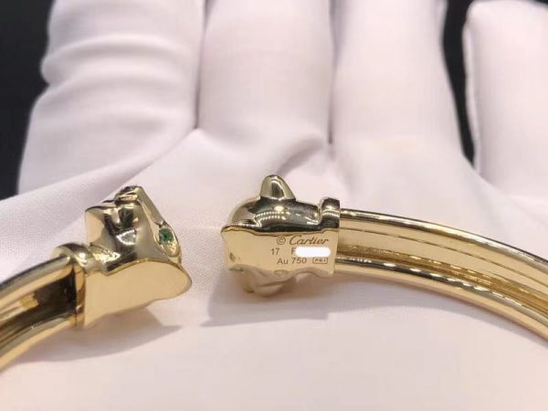 Vòng tay Cartier Panthère de Cartier hai đầu đá Tsavorite Garnet Onyx đen vàng hồng 18K