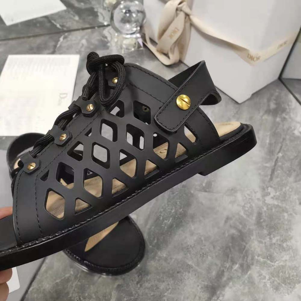 DÉP SANDAL DIOR D-Trap Sandal Black Matte Calfskin