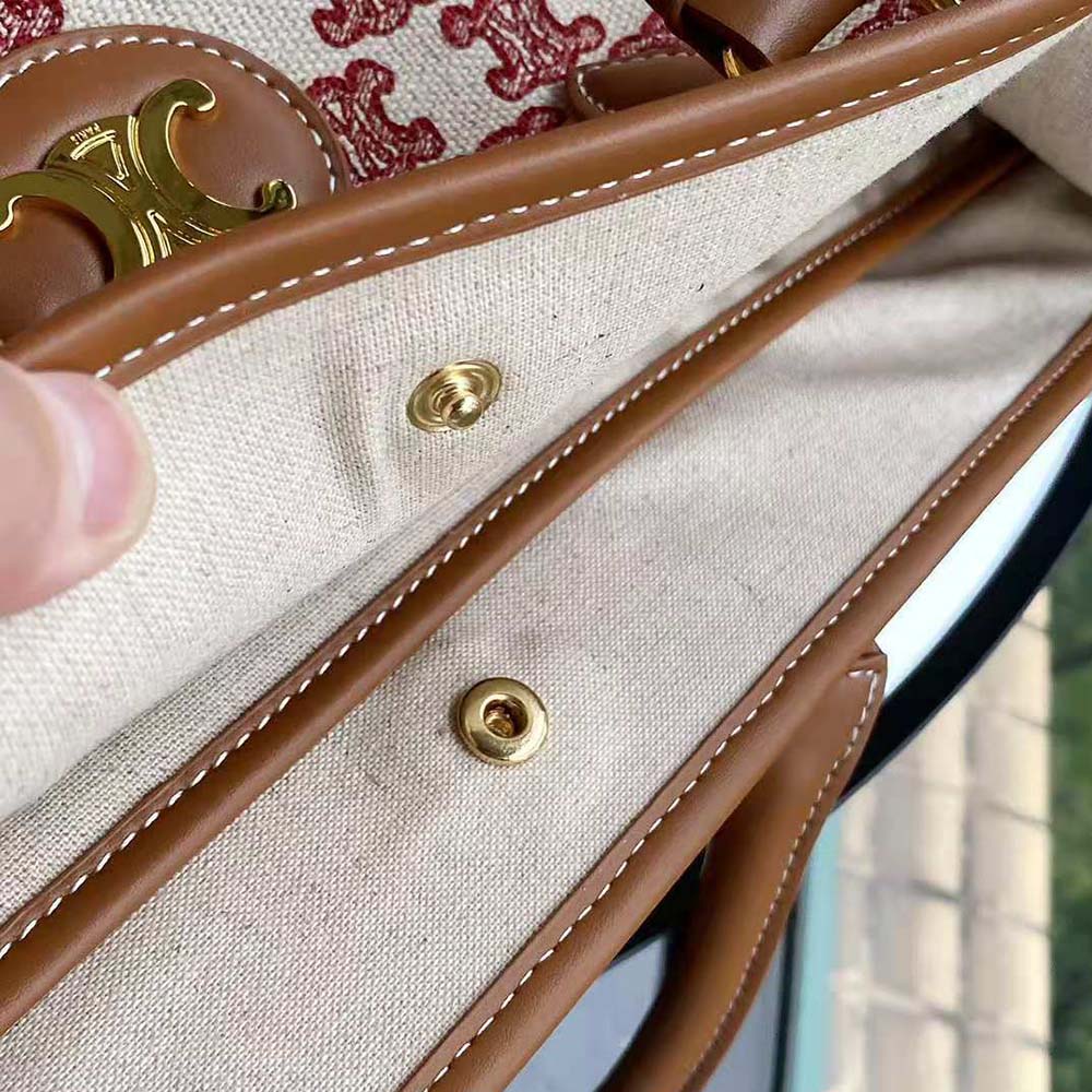 TÚI Celine Women Horizontal Cabas in Textile with Triomphe Embroidery