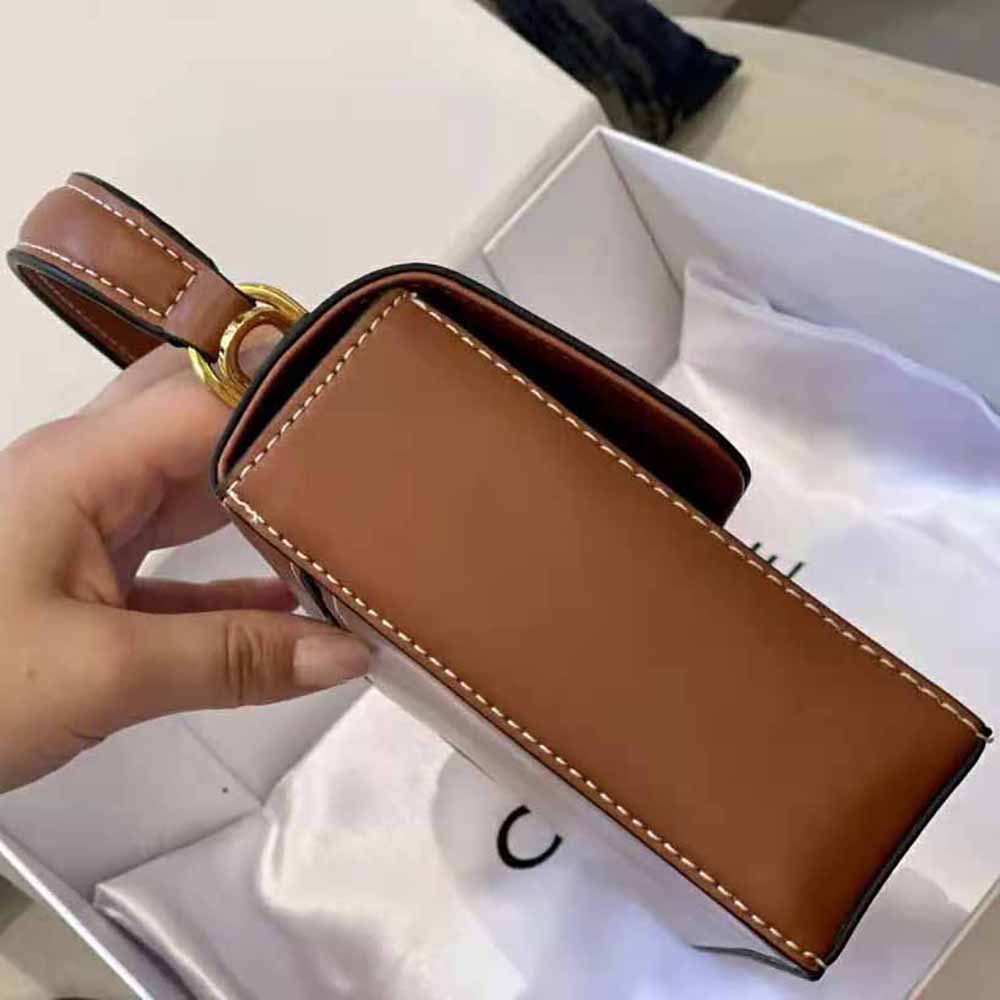 TÚI Celine Women Box Triomphe in Natural Calfskin-Tan