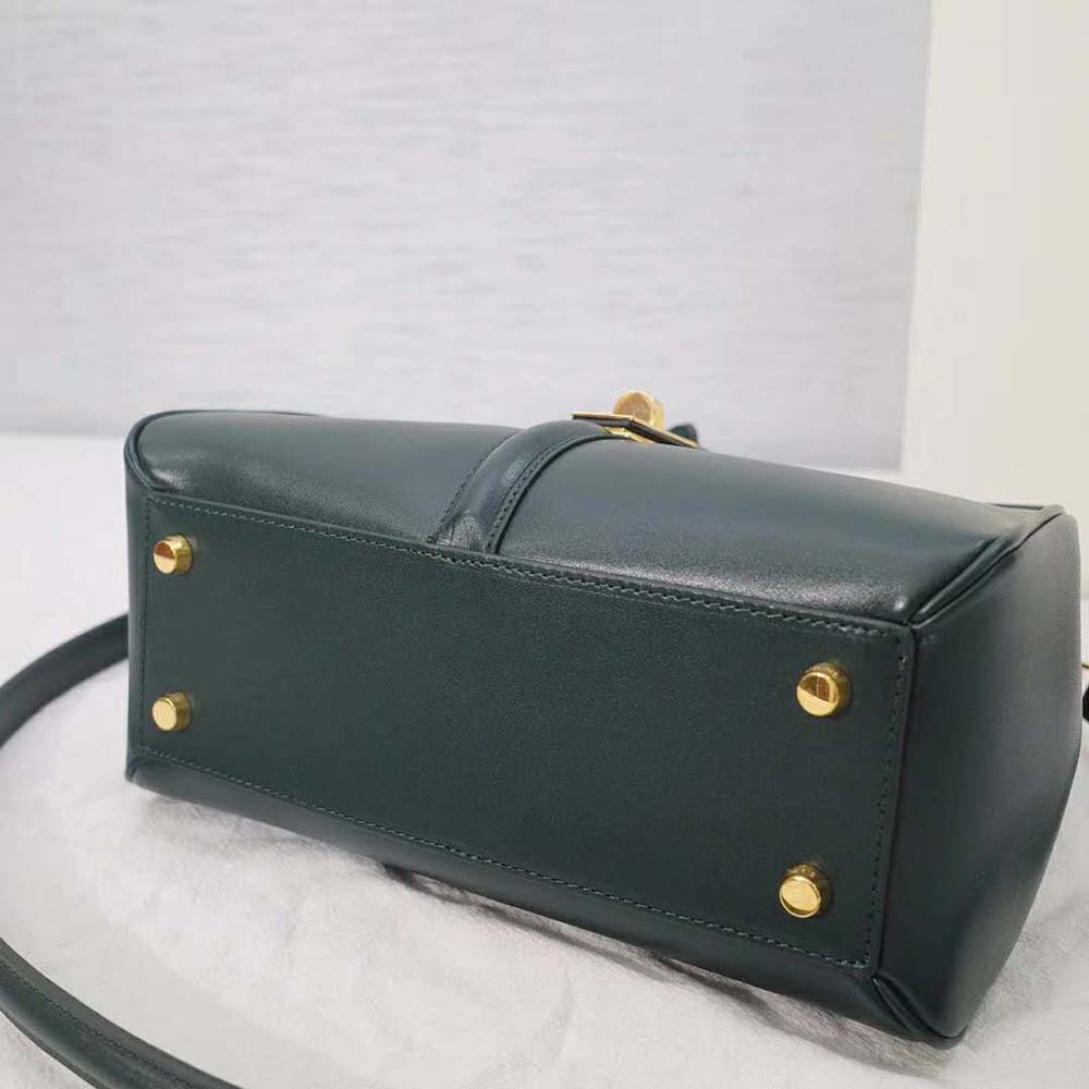 TÚI Celine Women Small 16 Bag in Satinated Calfskin-Dark Green
