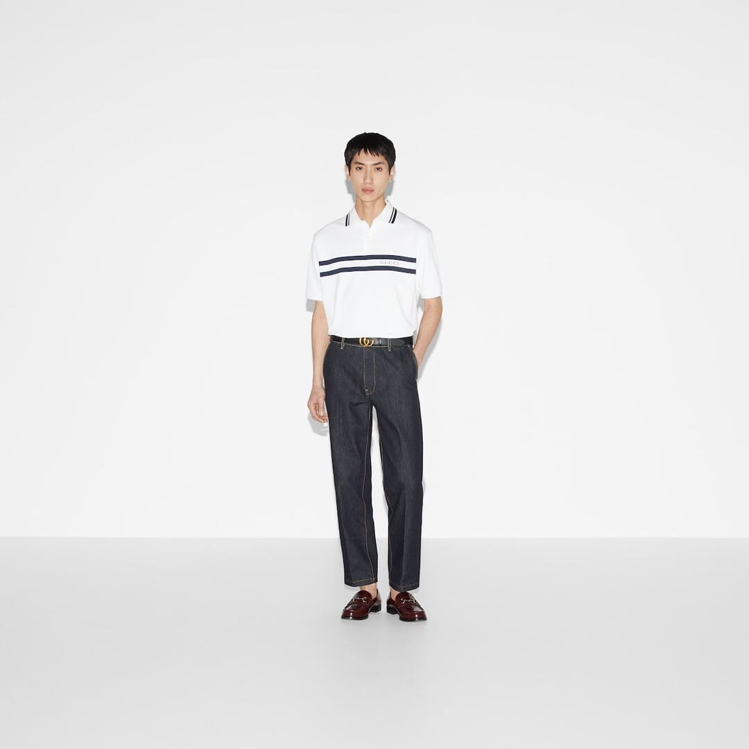 ÁO GUCCI LOGO POLO SHIRT WHITE