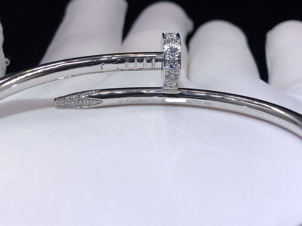 Vòng tay Cartier Juste un Clou Kim cương vàng trắng 18K