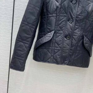 ÁO Dior Women Macrocannage Bar Jacket Black Quilted Technical Taffeta