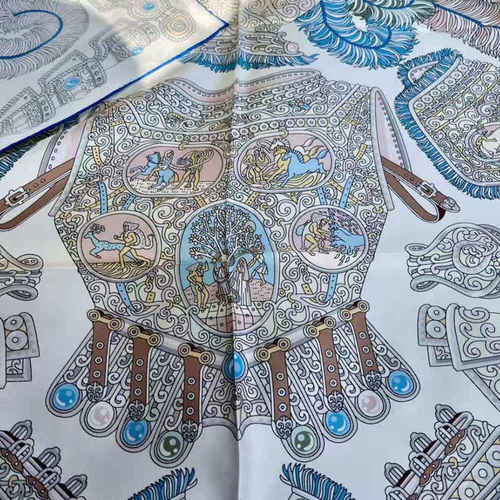 KHĂN Dior Women Le Jugement Square Scarf Blue Silk Twill