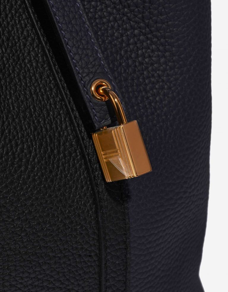 TÚI Hermès Picotin 22 Taurillon Clemence Blue Nuit Gold Buckle khóa vàng