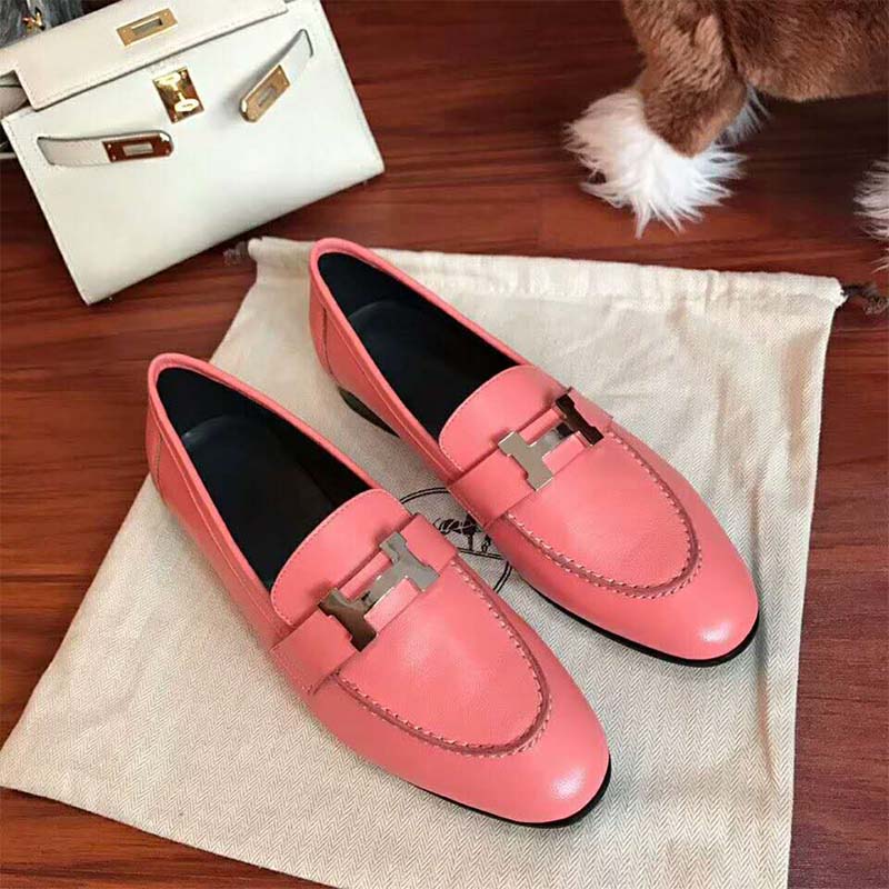 GIÀY Hermes Women Shoes Paris Loafer-Pink SS2022