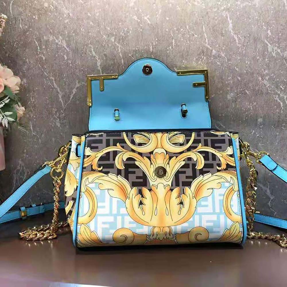 TÚI Fendi Women Fendace La Medusa Medium Handbag-Blue