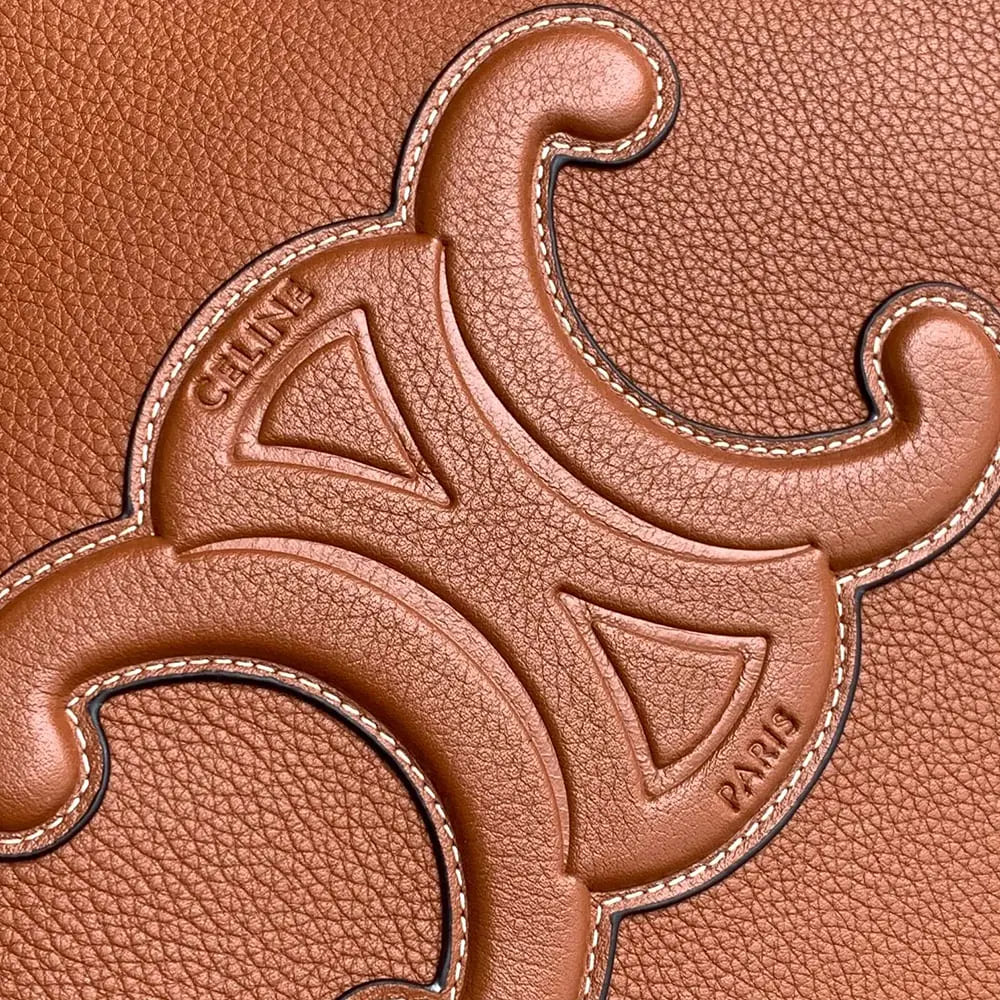 TÚI Celine Women Medium Cabas Anaïs Cuir Triomphe in Grained Calfskin-Tan