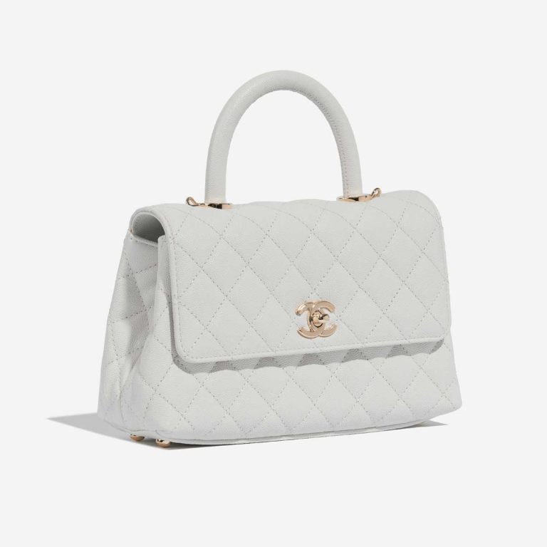 TÚI Chanel Handle Small Caviar White