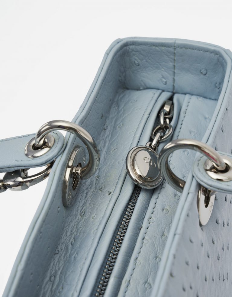 TÚI Dior Lady Large Ostrich Light Blue da đà điểu