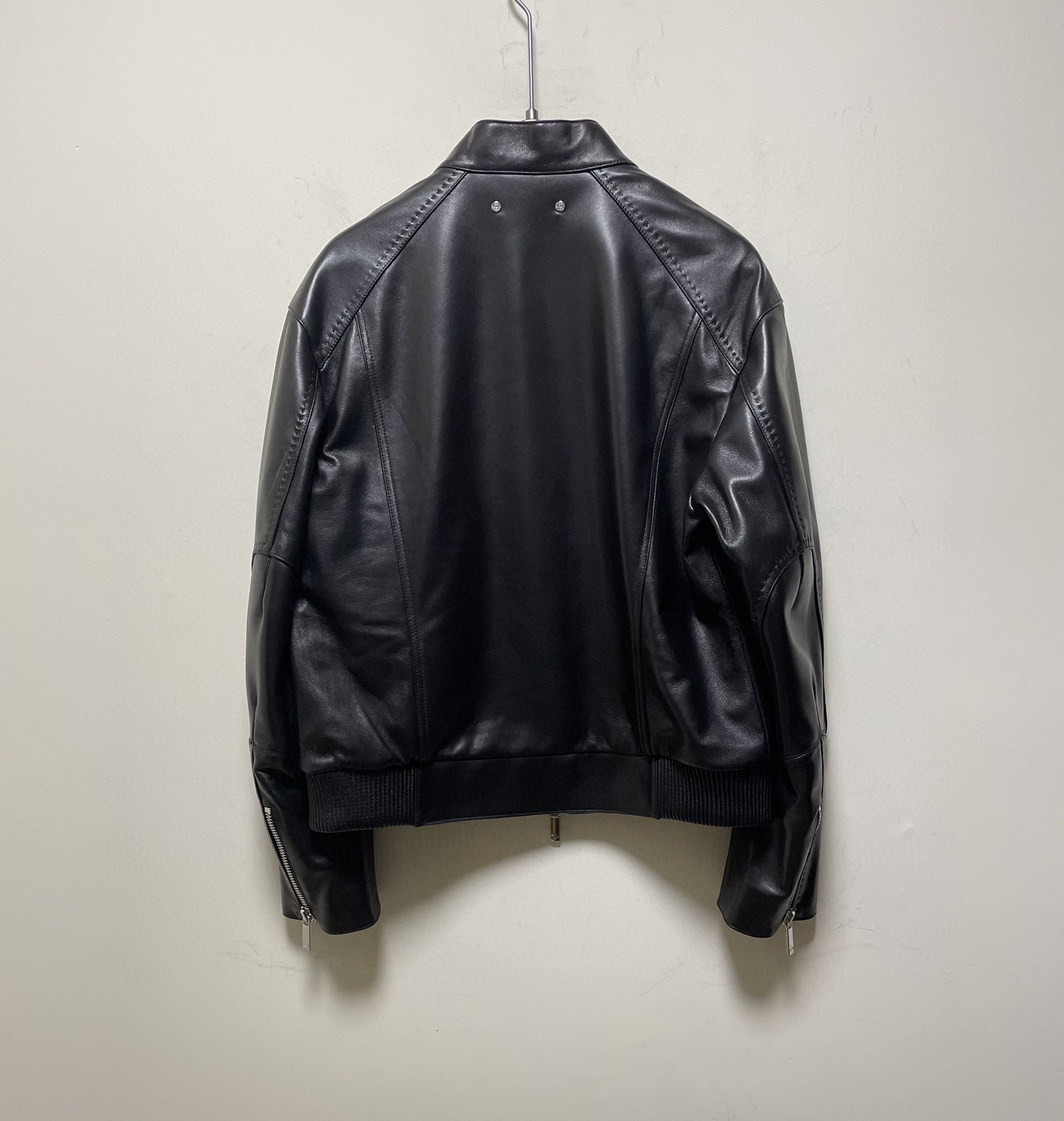 ÁO BERLUTI LEATHER JACKET BLACK