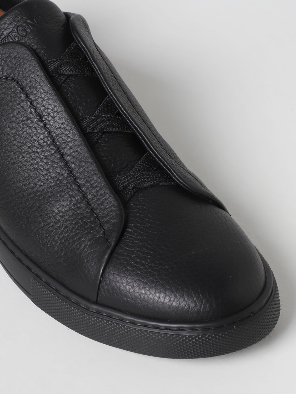 GIÀY ERMENEGILDO ZEGNA Triple Stitch low-top leather and fabric trainers