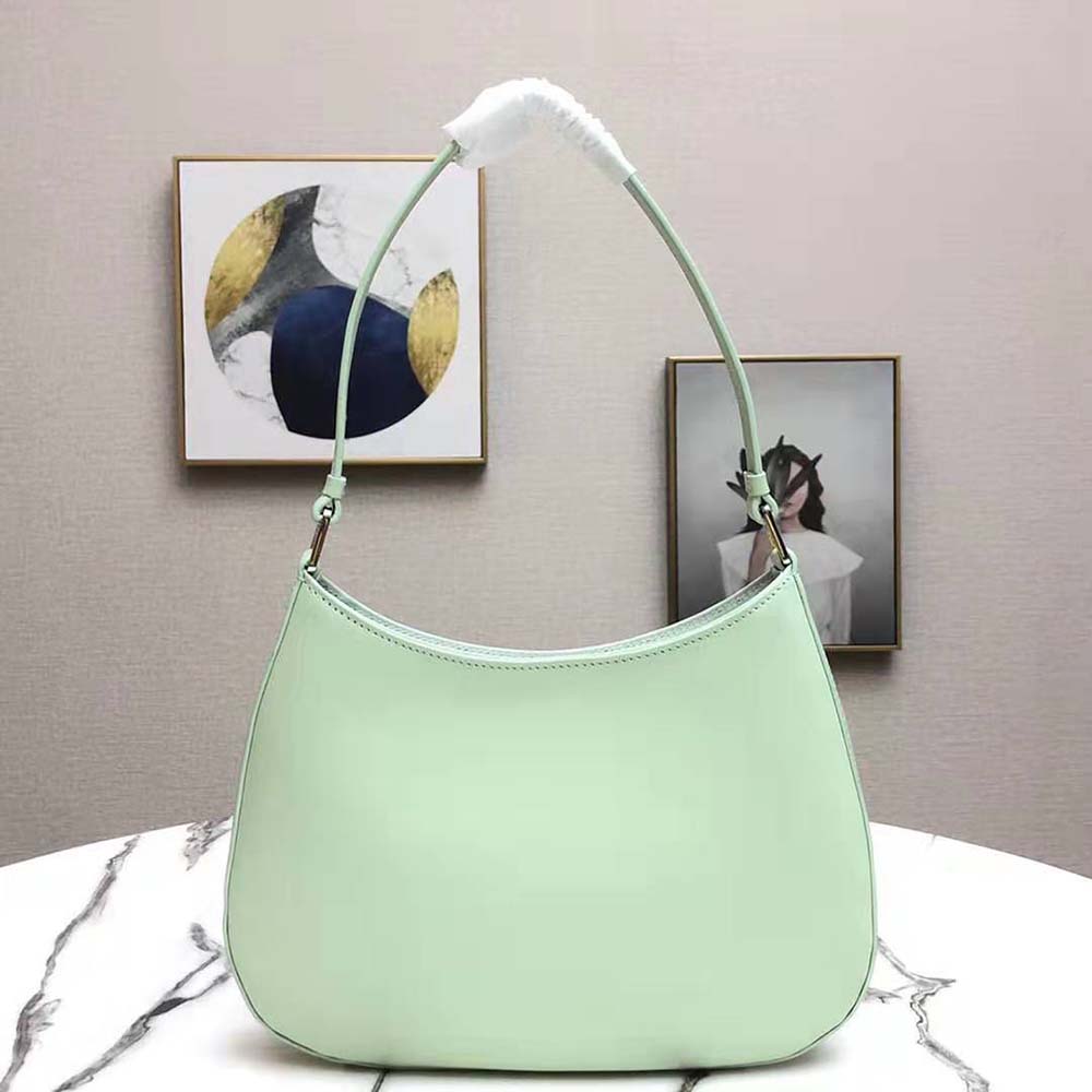 TÚI Prada Cleo Brushed Leather Shoulder Bag-Lime